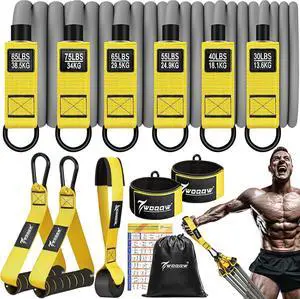Heavy Resistance Bands for Working Out, 350lbs/450lbs Exercise Bands with Handles, Workout Bands Set for Men, Fitness Weight Bands for Muscle Strength Training, Stretching, Slim, Home Gym Equipment