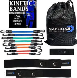 Kinetic Bands - Leg Speed Resistance Bands - Performance/Fitness Training - 4 Resistance Levels, Stretch Strap, Digital Training Series (Red, Orange, Green, Blue - Ages 13 & Over) Kinetic Bands - Leg Speed Resistance Bands - Performance/Fitness Training - 4 Resistance Levels, Stretch Strap, Digital Training Series (Red, Orange, Green, Blue - Ages 13 & Over)