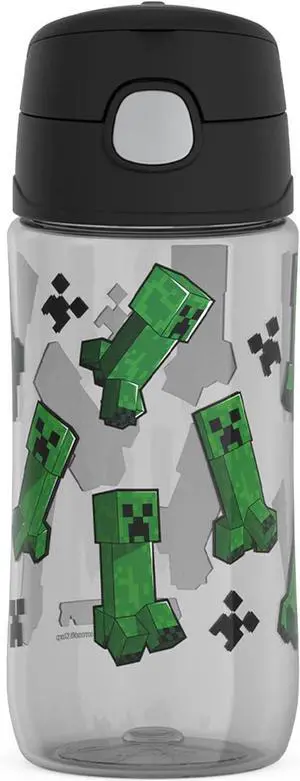 THERMOS FUNTAINER 16 Ounce Plastic Hydration Bottle with Spout, MINECRAFT