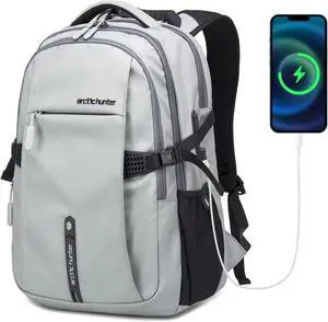 ARCTIC HUNTER AH Travel Carry On 15.6" Laptop Backpack for Men, Large 30L Anti-Theft & Waterproof Backpacks Flight Approved for Business, Commuting, Work, Weekend Casual Daypack, Grey, Silver ARCTIC HUNTER AH Travel Carry On 15.6" Laptop Backpack for Men, Large 30L Anti-Theft & Waterproof Backpacks Flight Approved for Business, Commuting, Work, Weekend Casual Daypack, Grey, Silver