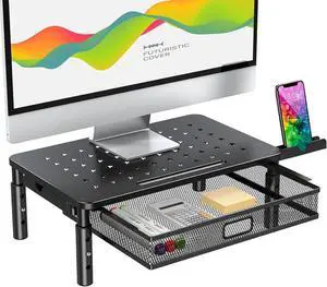 Zimilar Monitor Stand Riser with Metal Mesh Drawer, Height Adjustable | Monitor Riser with Phone Holder for Computer, Laptop, Printer, Notebook, Metal Computer Monitor Stand with Storage Zimilar Monitor Stand Riser with Metal Mesh Drawer, Height Adjustable | Monitor Riser with Phone Holder for Computer, Laptop, Printer, Notebook, Metal Computer Monitor Stand with Storage