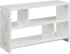 Convenience Concepts Northfield TV Stand Console with Shelves, White Faux Marble Convenience Concepts Northfield TV Stand Console with Shelves, White Faux Marble
