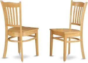 East West Furniture GRC-OAK-W Groton Kitchen Dining Chairs - Slat Back Wooden Seat Chairs, Set of 2, Oak East West Furniture GRC-OAK-W Groton Kitchen Dining Chairs - Slat Back Wooden Seat Chairs, Set of 2, Oak