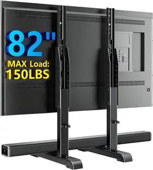 AX WABER Universal TV Stand, Table Top TV Stand Base Wobble Replacement for Most 24 to 80 Inch LCD LED TVs, 7 Height Adjustable TV Legs Hold up to 150lbs, Max VESA 800x500mm, Black AX10TB02 AX WABER Universal TV Stand, Table Top TV Stand Base Wobble Replacement for Most 24 to 80 Inch LCD LED TVs, 7 Height Adjustable TV Legs Hold up to 150lbs, Max VESA 800x500mm, Black AX10TB02