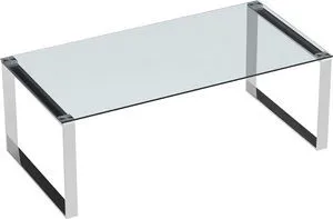 Cortesi Home Remi Contemporary Glass Coffee Table with Chrome Finish Cortesi Home Remi Contemporary Glass Coffee Table with Chrome Finish