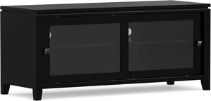 SIMPLIHOME Cosmopolitan 72" Wide Solid Wood TV Stand in Light Golden Brown SIMPLIHOME Cosmopolitan 72" Wide Solid Wood TV Stand in Light Golden Brown