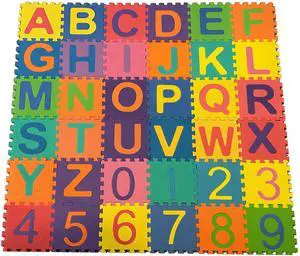 Kore Design® Foam Play Mat for Kids Interlocking Alphabet and Numbers (11.8×11.8x0.40")