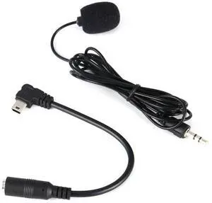 Black 3.5mm External Microphone Clip On Mic + Adapter Cable for GoPro Hero4 3/3+