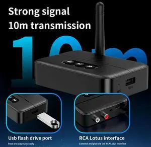 Bluetooth 5.4 NFC 3.5Mm AUX RCA Stereo Audio Receiver Lossless Music Adapter USB U-Disk Play Playback For Speaker