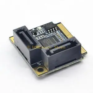 SATA3 Multiplier Controller Expansion Card,2 Ports Mini Pci-e Pci for Express to Cable