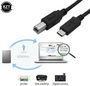 USB 3.1 Type C Male Connector to USB 2.0 B Type Male Data Cable Adapter for Cell Phone Printer Hard Disk File Transfer Fast USB 3.1 Type C Male Connector to USB 2.0 B Type Male Data Cable Adapter for Cell Phone Printer Hard Disk File Transfer Fast