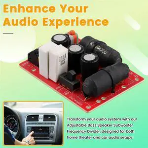 Adjustable Bass Speaker Subwoofer Frequency Divider 40Hz-400Hz 200W For Home Theater Car Audio, DIY Stereo Crossovers