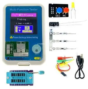 Meter Transistor Tester,Transistor Meter,TC1 MultiFunction Transistor Capacitors Tester Tester FullColors Display Dropship