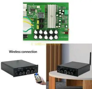 Wireless Bluetooth-compatible Sound Power Amplifier 2.1 Channel Amplifier Sound Receiver with Remote for Speaker