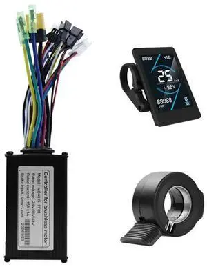 36V 48V 15A Brushless Controller T5S Meter LCD Display+130X Throttle Kit For Electric Scooter E-Bike Repair Kit