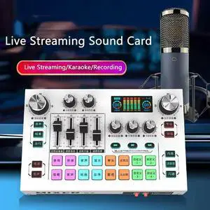 X7 Live Streaming Sound Card Voice Changer DJ Mixer Effects For PC phone Computer Audio Interface Console Card