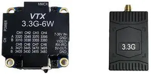 3.3G VTX+ 3.3G VRX 6W 6000Mw 16CH FPV Video Transmitter& Receiver Module For Long Range Racing Drone Frame