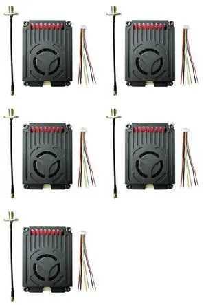 5X 5.8G 4.9G 5W FPV VTX 64CH FPV Audio Video Transmitter DC7V-36V PAL/NTSC For FPV Long Range RC Drone