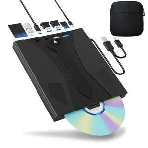 8 in 1 External Blu Ray Drive, Support 100G Disc USB 3.0 and Type-C Blu Ray Burner Portable Blu Ray DVD/CD/BD Player, 3D Optical Bluray Drive Compatible With Windows Macos for Macbook Laptop Desktop 8 in 1 External Blu Ray Drive, Support 100G Disc USB 3.0 and Type-C Blu Ray Burner Portable Blu Ray DVD/CD/BD Player, 3D Optical Bluray Drive Compatible With Windows Macos for Macbook Laptop Desktop