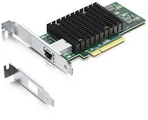 H!Fiber 10Gb RJ45 PCI-E Network Card NIC, Compare to Intel X540-T1, with Intel X540-BT2 Chip, Single RJ45 Ports, PCI Express X8, Ethernet Converged Network Adapter Support Windows/Linux/VMware H!Fiber 10Gb RJ45 PCI-E Network Card NIC, Compare to Intel X540-T1, with Intel X540-BT2 Chip, Single RJ45 Ports, PCI Express X8, Ethernet Converged Network Adapter Support Windows/Linux/VMware