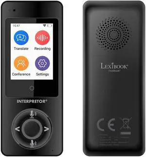 Lexibook Interpretor, Instant Talking Translator, 75 Languages, Accurate translations of Professional Quality, Touch-Screen, Group Chat Function, Headphones Jack, Bluetooth, WiFi, Black, NTL2000 Lexibook Interpretor, Instant Talking Translator, 75 Languages, Accurate translations of Professional Quality, Touch-Screen, Group Chat Function, Headphones Jack, Bluetooth, WiFi, Black, NTL2000