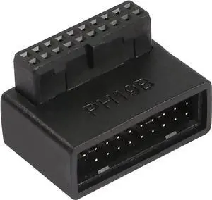 JAENFONG USB 3.0 19/20 Pin 90 Degree Adapter Male to Female L Turn Right Angle Socket for Desktop Motherboard Internal Connector Down Angled(PH19B) JAENFONG USB 3.0 19/20 Pin 90 Degree Adapter Male to Female L Turn Right Angle Socket for Desktop Motherboard Internal Connector Down Angled(PH19B)