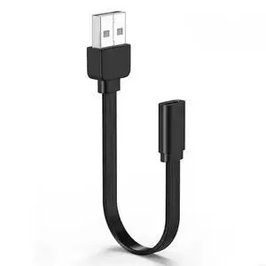 USB 2.0 to Type C Female Flat Soft Data Cable 90 Degree Adapter for Tight Space 480Mbps Transfer Speed