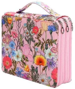 Colored Pencil Case With Zipper Closure Capacity Polyester Pen Organizer Pencil Holder For Student Or Artist Easy Install D