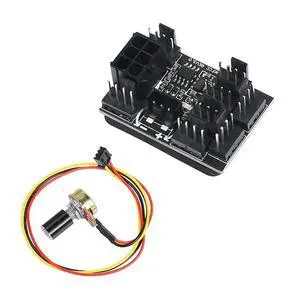 4X 3 Pin 4 Pin Fan Adapter PWM PC Chassis Cooling Fan Hub Governor 8 Way Splitter 12V Speed Controller With 6Pin Port