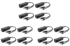 12-Pack 5V Poe Splitter, 48V To 5V 2.4A Adapter With Micro-USB Plug, For IP Camera,Tablets,For Raspberry Pi And More