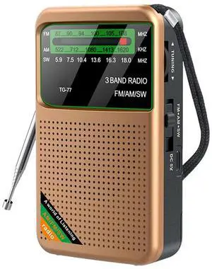 FM AM SW Radio with Headphone Jack Pocket Radio Rechargeable Radio Gifts for Seniors Elderly