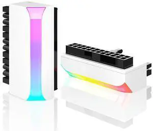 ATX 24Pin To 90 Degree Power Supply Adapter Computer Parts Power Supply Connector Adapter 5V 3-pin ARGB DIY Mounting