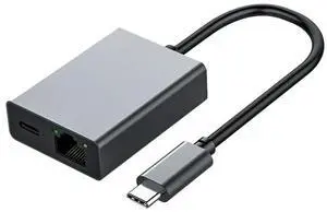 Type C To Ethernet Adapter 1000Mbps USB Type C To RJ45 Lan Adapter Plug and Play Support PD Charging Network Card