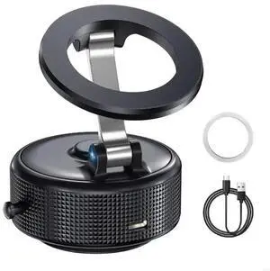 Phone Holder Bracket Stand Rack 360 Degree Rotation Powerful Magnets for Car Mount Strong Grip Vacuum Suction Attachment