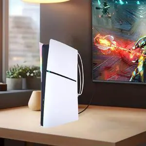 RGB LED Light Strip for PS5/PS5 Slim Decal Decoration Accessories with Remote Control for PS5 Slim Game Console
