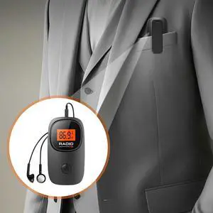 Portable Radio Tuning Mini Radio with Earphone Operated Radio with Clip for Home Outdoor