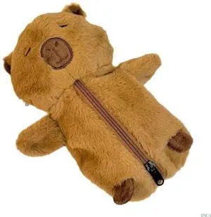 Furry Capybara Animal Pencil Case High Capacity Pen Pouches Pen Organizers Bag Travel Makeup Bag for Student Women Girl