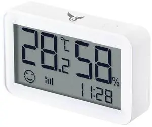 Osprey.life Smart Thermometer Hygrometer: Wi-Fi Enabled Room Temperature Monitor with APP Alerts, Linkable to Humidifiers and Temperature Regulation Devices, Simple Elegant Design, White
