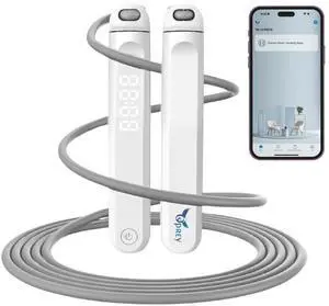 Osprey Electronics 1 pack Smart Jump Rope, Adjustable Digital Counting Jump Rope and Vibration Reminder for Fitness Gym, Speed Training, Extreme Jumping, Endurance Training etc, White