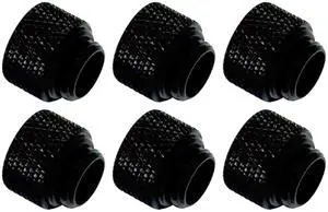 Dracaena.io 6 Pack G1/4" 10mm Height Male to Female Extender Fittings, Brass Compression Fittings with O Rings for PC Liquid Cooling Loop, Water Cooling Tube Connectors, Black