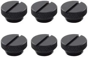 dracaena.io 6 pack G1/4" thread, Thin water Stop Plug Fitting with Coin Slot for Computer water cooling System, durable brass/copper material, Black