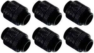 dracaena.io 6 Pack G1/4" Rotary Male to Male Extender Fittings, Nickel Plated Brass Compression Connectors with O Rings for PC Water Cooling Loop, Liquid Cooling Tube Fittings, Black