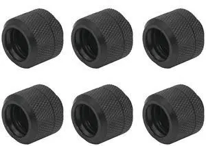 dracaena.io 6 pack G1/4" thread to 14mm outer diameter, Hard Tubing Compression Fitting with high body design for Computer water cooling system, Black