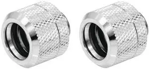 Dracaena.io 2 pack G1/4" thread to 12mm outer diameter, Hard Tubing Compression Fitting with high body design for Computer water cooling system, Silver