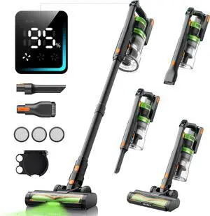 Cordless Vacuum Cleaner, 600W 50KPA 65-Min Runtime, Anti-Tangle Stick Vacuum with Rechargeable Battery, Lightweight Dual-Mode Handheld Vacuum for Home, Pets & Carpets, Aromatherapy Feature