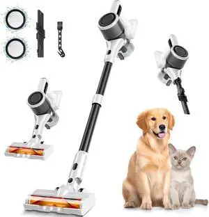 Cordless Vacuum Cleaner for Home, 8-in-1 Lightweight Stick Vacuum with 45Mins Runtime, Powerful Suction, Anti-Tangle, Rechargeable Cordless Vacuum for Hardwood Floor Carpet Pet Hair, N5