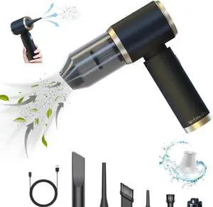 Car Vacuum Handheld 20000 PA 4in1 Cordless Rechargeable Multi-Functional Compact Powerful Suction Brushless Motor Compressed Air Duster Washable HEPA Filter Mini Home Office Pet Gift Men Women