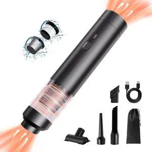 Car Vacuum Portable Cordless 19000Pa Powerful Suction, 4-in-1 Mini Vacuum Cleaner Rechargeable Type-C, Wireless Handheld Vacuum for Car, Office Desk & Home