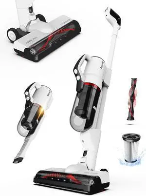 Roomie Tec SlimVac Pro Cordless Stick Vacuum, Lightweight, Detachable Handheld with Powerful Suction, Long-Lasting Battery & HEPA Filter  Multi-Surface Cleaning for Carpets, Hard Floors, Cars & More