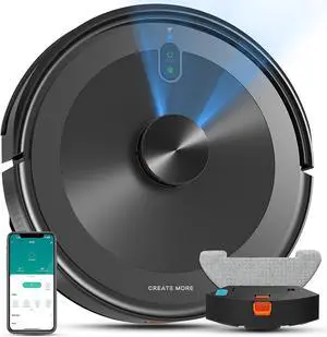 Bagotte Robot Vacuum and Mop Combo with LiDAR Navigation,4000Pa Suction Robot Vacuum Cleaner with Mapping,No-Go Zones,Vacuum Robot for Pet Hair,Hard Floor,Carpet